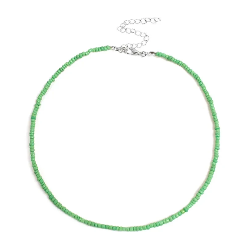 1-Piece-Ethnic-Style-Geometric-Solid-Color-Seed-Bead-Women-S-Necklace_8 Κολιέ με μικρές χάντρες - NE110 - Image 1