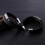 Βραχιόλι πλεκτό συνθετικό δέρμα με μεταλλική λεπτομέρεια-BR194 - Image 3