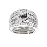 Σετ 3 δαχτυλιδιών ασημί με zircon - R019 - Image 2