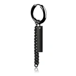 Σκουλαρίκι αντρικό μονό μαύρο ατσάλι-EA008