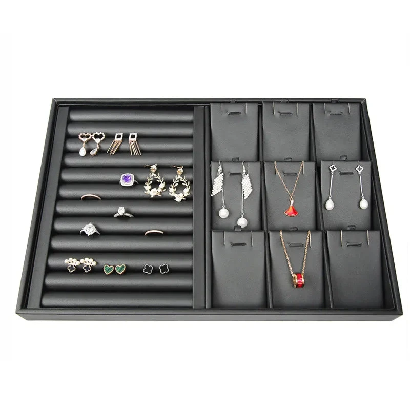 Fashion-Solid-Color-Pu-Paper-Card-Jewelry-Rack_jpg Κασετίνα κοσμημάτων δερματίνη μαύρη - P044 - Image 1