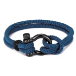 Βραχιόλι με ατσάλι και μπλε λάστιχο -BR172