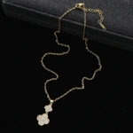 Κολιέ ατσάλινο με Zircon και κυκλικούς σταυρούς - NE119 - Image 2