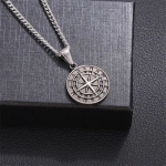 Κολιέ πυξίδα ανοξείδωτο ατσάλι-NE101 - Image 2