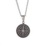 Κολιέ πυξίδα ανοξείδωτο ατσάλι-NE101