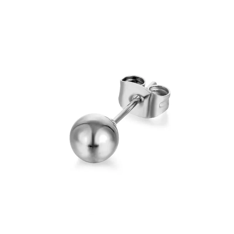 1-Piece-Simple-Style-Solid-Color-Stainless-Steel-Ear-Studs_1 Σκουλαρίκι μονό ασημί στρόγγυλο-EA367 - Image 1