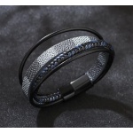 Βραχιόλι αντρικό μαύρο με πολλά επίπεδα-BR059 - Image 2