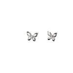 Σκουλαρίκια ασήμι S999 πεταλούδες με zircon-EA554