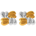 Σκουλαρίκια επιχρυσωμένο ατσάλι με ασημί-EA459