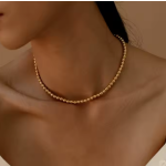 Κολιέ επιχρυσωμένο ατσάλι απλό -NE065 - Image 4