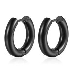 Σκουλαρίκια απλά κρικάκια μαύρο ατσάλι-EA384