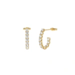 Σκουλαρίκια επιχρυσωμένο ορείχαλκος κρίκοι με κρύσταλλα-EA313