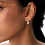 Σκουλαρίκια επιχρυσωμένο ορείχαλκος κρίκοι με κρύσταλλα-EA313 - Image 3