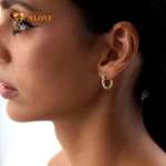 Σκουλαρίκια επιχρυσωμένο ορείχαλκος κρίκοι με κρύσταλλα-EA313 - Image 2