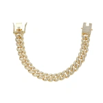 Βραχιόλι αντρικό χρυσό φαρδιά αλυσίδα με κρύσταλλα-BR246