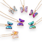 Κολιέ με mermaid πεταλούδα ατσάλινο- ne082 - Image 2
