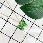 Κολιέ με mermaid πεταλούδα ατσάλινο- ne082 - Image 3