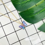 Κολιέ με mermaid πεταλούδα ατσάλινο- ne082 - Image 5