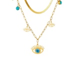 Κολιέ ατσάλινο με κρεμαστά ματάκια - NE105