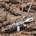 Κολιέ ατσάλι με μενταγιόν όπλο-NE054 - Image 2
