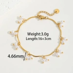 Βραχιόλι χρυσό ατσάλι με περλίτσες-BR231 - Image 3