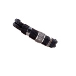 Βραχιόλι ορειχάλκινο με μαυρο συνθετικό δέρμα-BR245