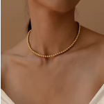 Κολιέ επιχρυσωμένο ατσάλι απλό -NE065 - Image 3