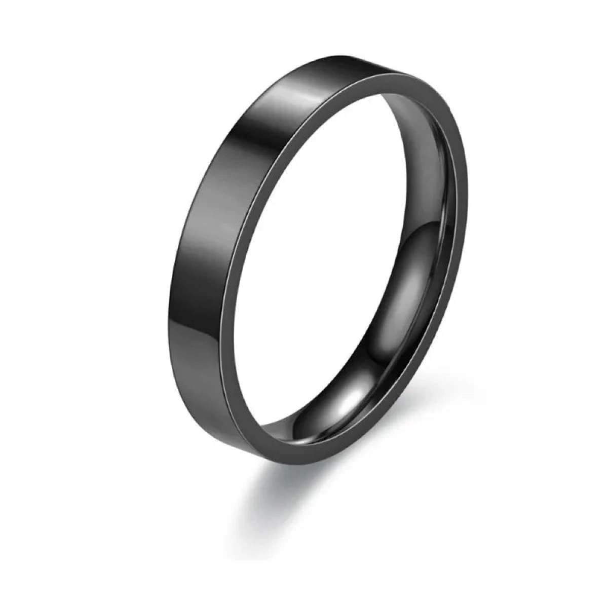 Ατσάλινο δαχτυλίδι μαύρο ματ 4mm- R249 - Image 1