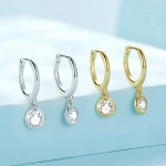 Σκουλαρίκια ασημί S925 κρίκος με zircon-EA525 - Image 4