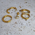 Σκουλαρίκια επιχρυσωμένο ατσάλι σετ 5 ζευγράρια-EA577 - Image 3