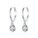 Σκουλαρίκια ασημί S925 κρίκος με zircon-EA525