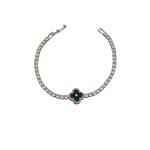 Βραχιόλι ορειχάλκινο με ζιργκόν και πράσινες πέτρες - BR032