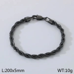 Βραχιόλι μαύρο ατσάλι αλυσίδα-BR269 - Image 3