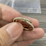 Σκουλαρίκια χρυσοί κρίκοι με zircon-EA418 - Image 2