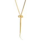 Κολιέ επιχρυσωμένο ατσάλι μακρύ με φιόγκο-NE055