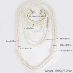 Κολιέ από τεχνητές πέρλες πολλές σειρές-NE053 - Image 3