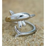 Δαχτυλίδι ατσάλι γυαλιστερό δελφίνι-R093 - Image 4