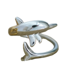 Δαχτυλίδι ατσάλι γυαλιστερό δελφίνι-R093