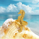 Δαχτυλίδι επιχρυσωμένο ατσάλι ιππόκαμπος-R195 - Image 3