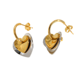 Σκουλαρίκια επιχρυσωμένο ατσάλι με επίπεδες καρδιές-EA608