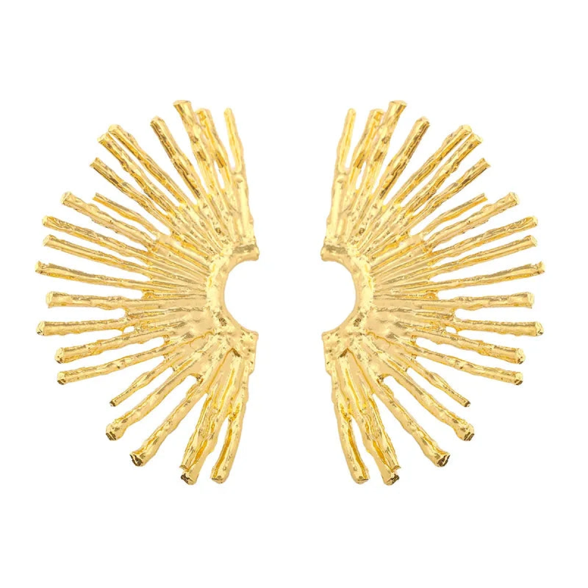 [NewProduct] - Σκουλαρίκια ατσάλι χρυσά με ακτίνες- EA302 - Image 1