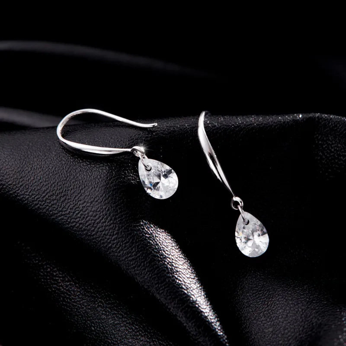 [NewProduct] - Σκουλαρίκια ασήμι S925 με σταγόνα zircon-EA556 - Image 4