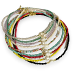 [NewProduct] - Κολιέ με τεχνητά κρύσταλλα και πέρλα - NE403 - Image 2