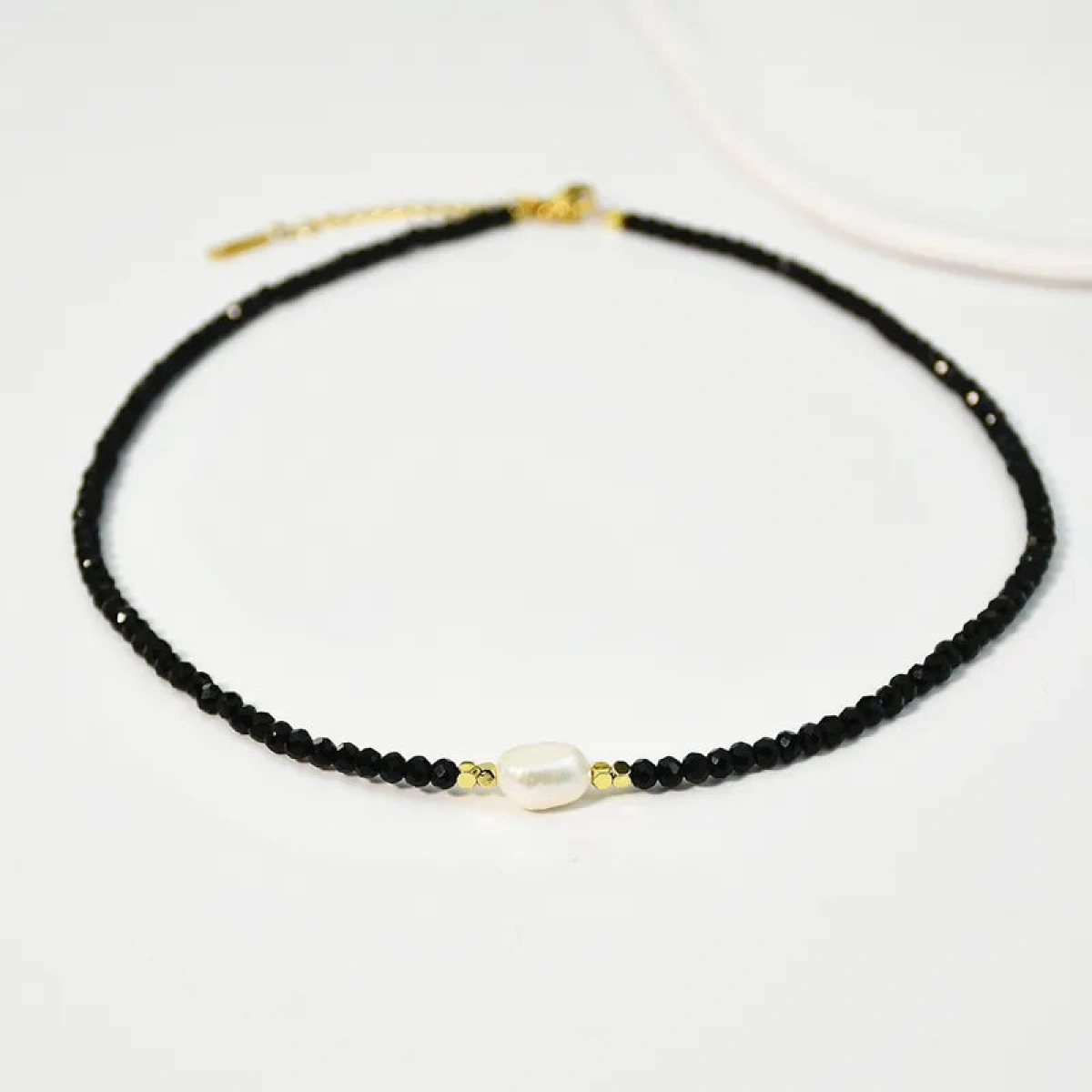 [NewProduct] - Κολιέ με τεχνητά κρύσταλλα και πέρλα - NE403 - Image 1