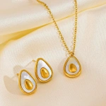 [NewProduct] - Κολιέ επιχρυσωμένο ατσάλι αβοκάντο-NE103 - Image 3