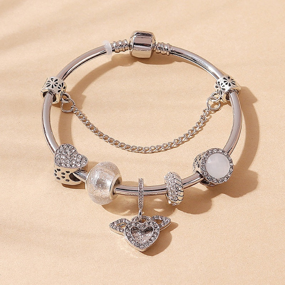 [NewProduct] - Βραχιόλι bangle ασημί - BR123 - Image 2