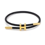 [NewProduct] - Βραχιόλι με σχοινί και ατσάλινο σχέδιο σε διάφορα χρώματα - BR025