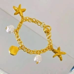 [NewProduct] - Βραχιόλι χρυσό ατσάλι με κοχύλια και αστερίες-BR218 - Image 2