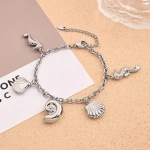 [NewProduct] - Βραχιόλι ασημί ατσάλι με καλοκαιρινά charms-BR009 - Image 2