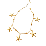 Βραχιόλι ποδιού επιχρυσωμένο ατσάλι με αστερίες-AN078